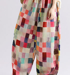 Floral Drawstring Wide Leg Casual Pants