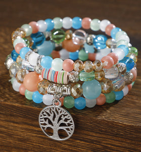 Beaded Tree Charm Bracelet
