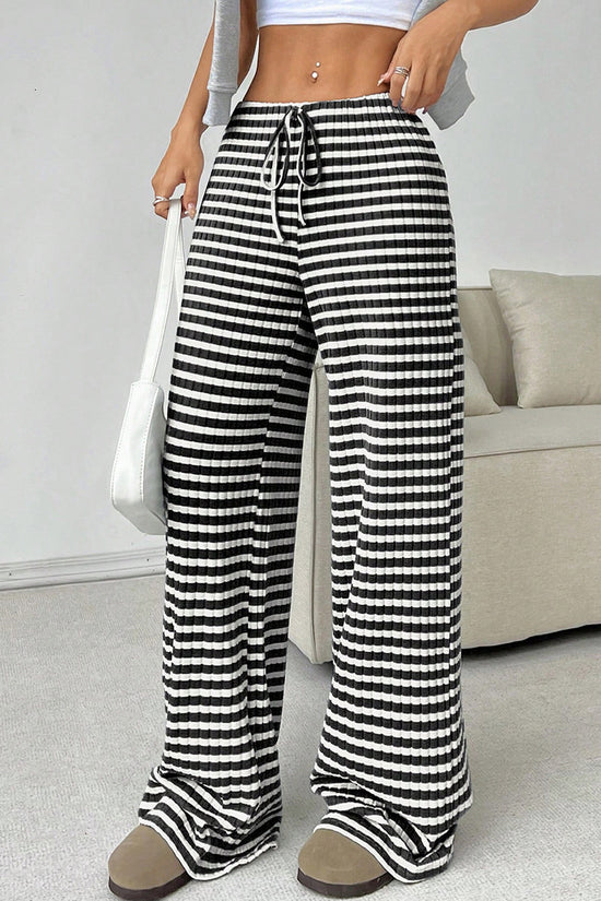 Checkered Wide-Leg Casual Pants