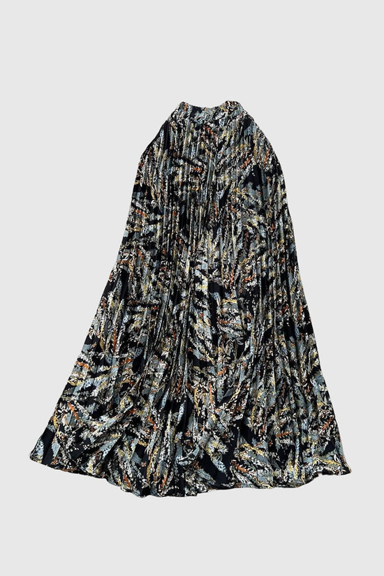 Floral Pleated Midi Skirt