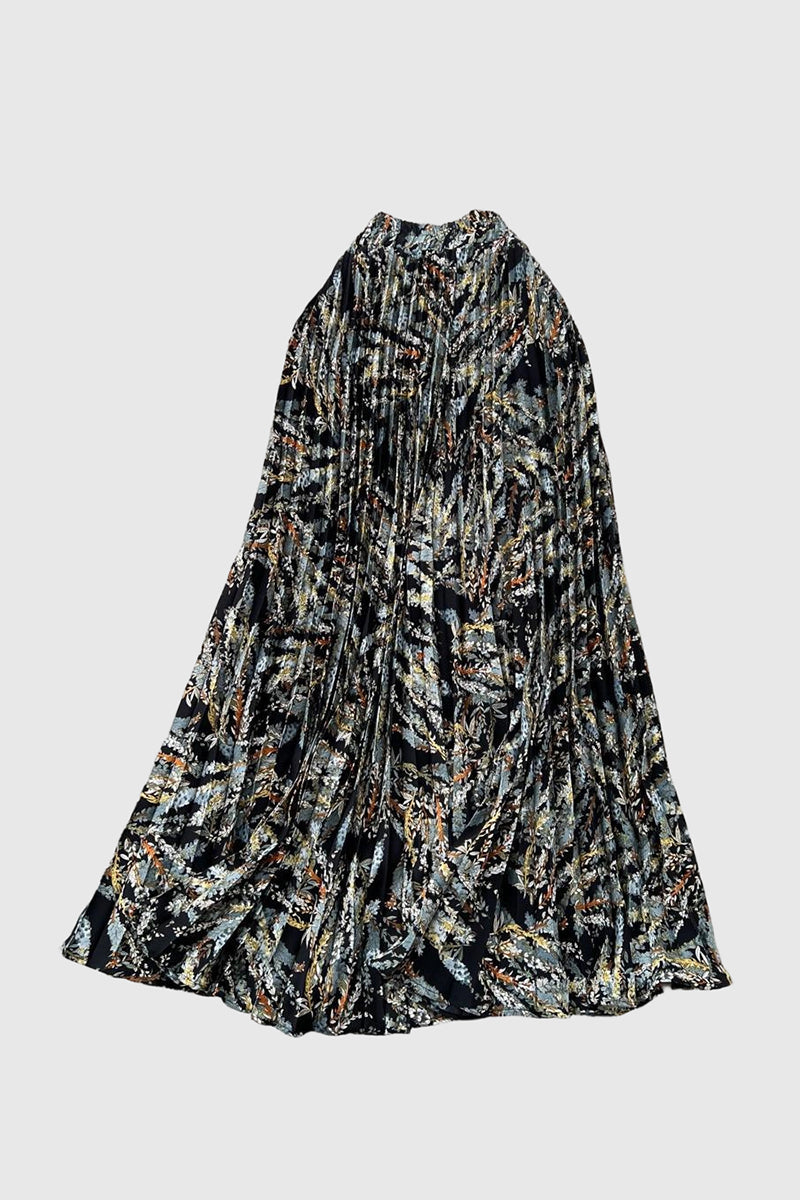 Floral Pleated Midi Skirt