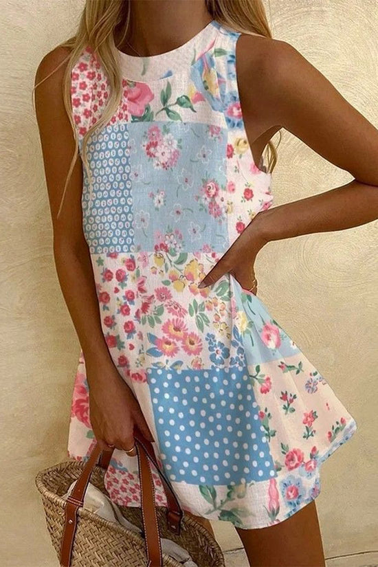 Lobster Print Sleeveless Casual Dress