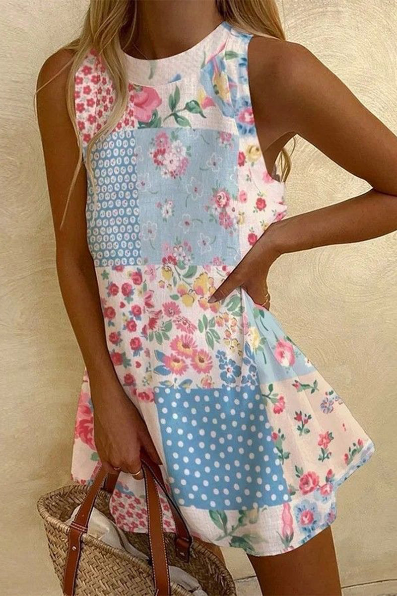 Lobster Print Sleeveless Casual Dress