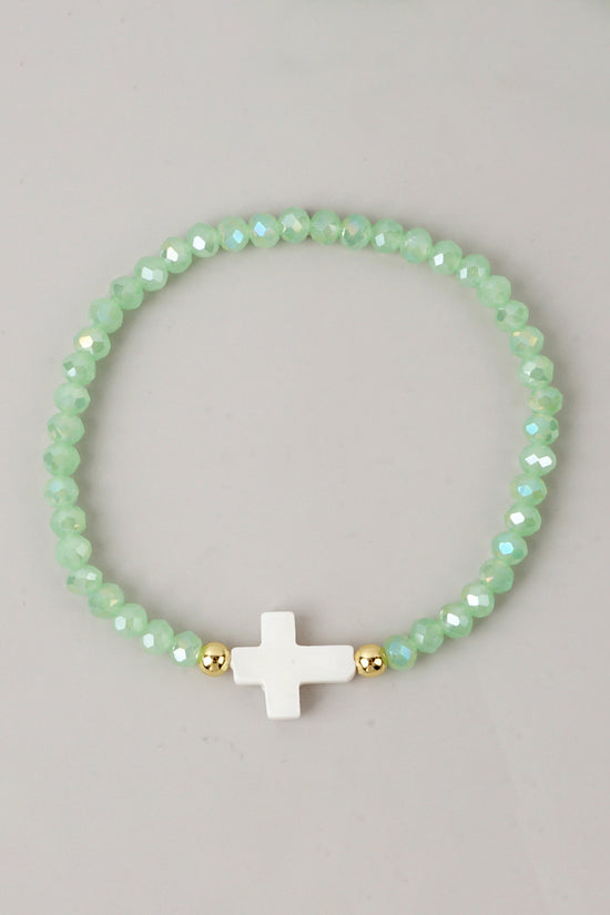 Elegant Beaded Cross Bracelet