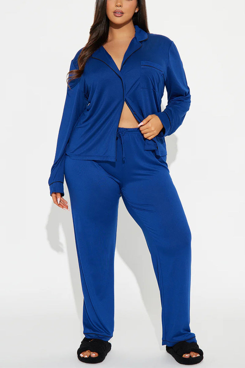 Relaxed Fit Long Sleeve Loungewear Set