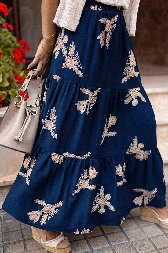 Bohemian Print Tiered Skirt