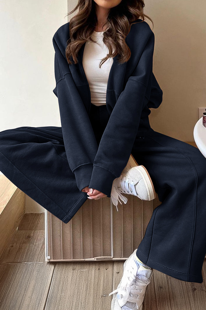 Casual Relaxed Fit Pants Set