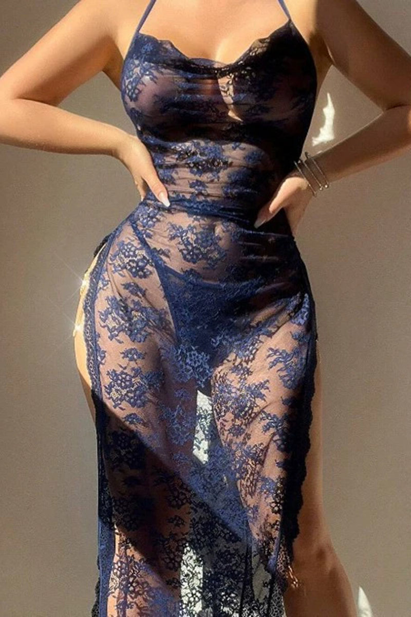 Elegant Lace Sheer Lingerie Dress