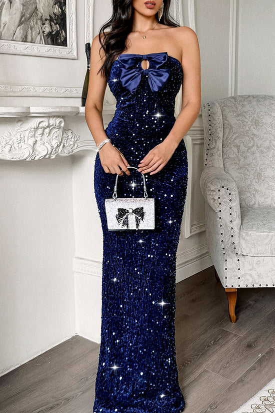 Sparkling Strapless Evening Gown