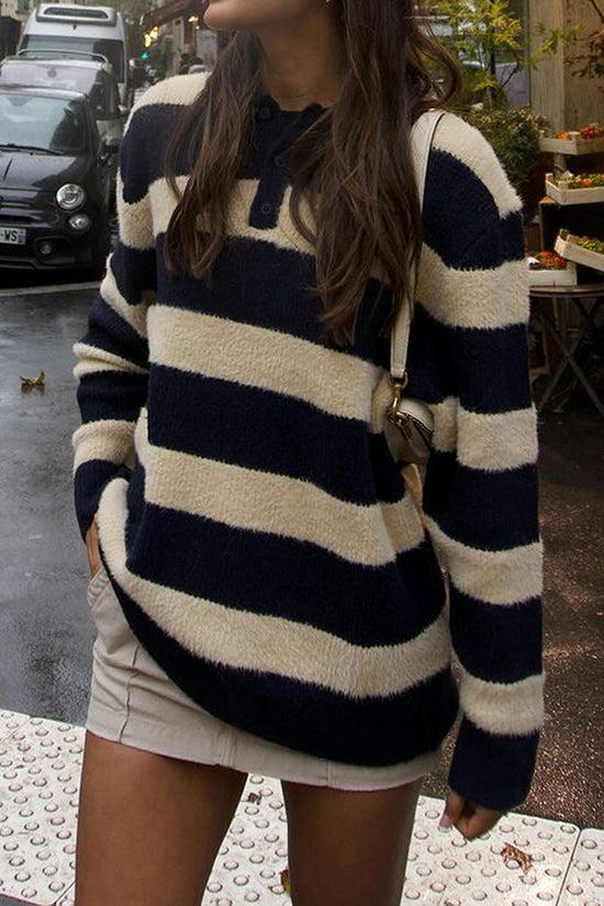 Striped Polo Sweater