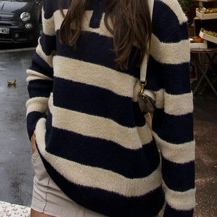 Striped Polo Sweater