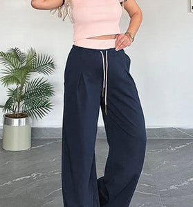 Chic Crop Top and Wide Leg Pants Set