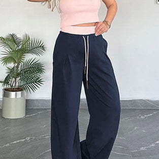 Chic Crop Top and Wide Leg Pants Set