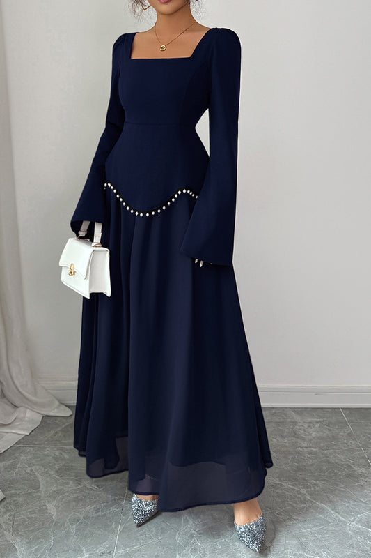 Elegant Square Neck Maxi Dress