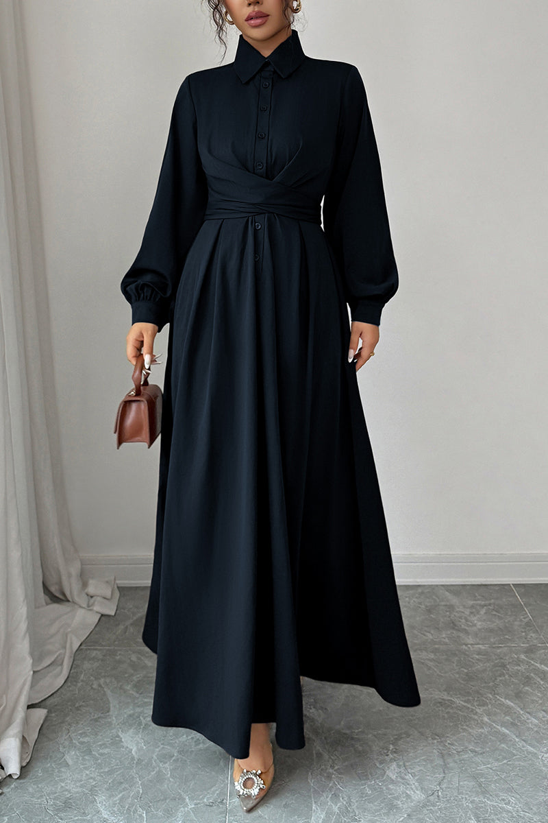 Elegant Long Sleeve Maxi Casual Dress