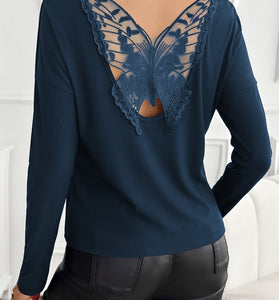 Butterfly Lace V-Back Top