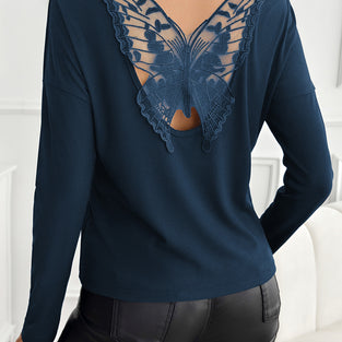 Butterfly Lace V-Back Top