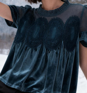 Intricate Mesh Overlay T-Shirt