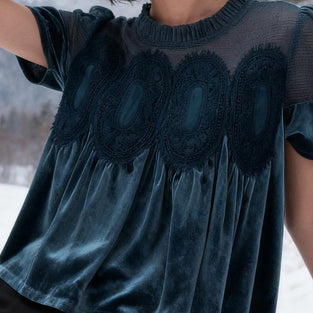 Intricate Mesh Overlay T-Shirt