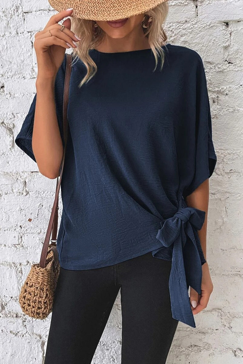 Casual Tie-Front T-Shirt