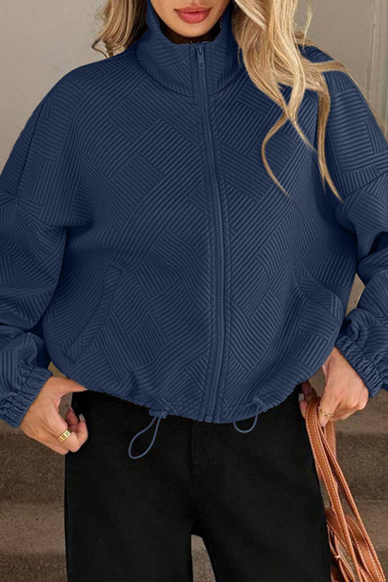 Chic Textured Zip-Up Jacket