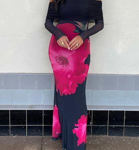 Off-Shoulder Floral Maxi Dress