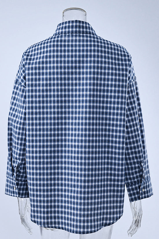 Oversized Plaid Button-Up Shirt