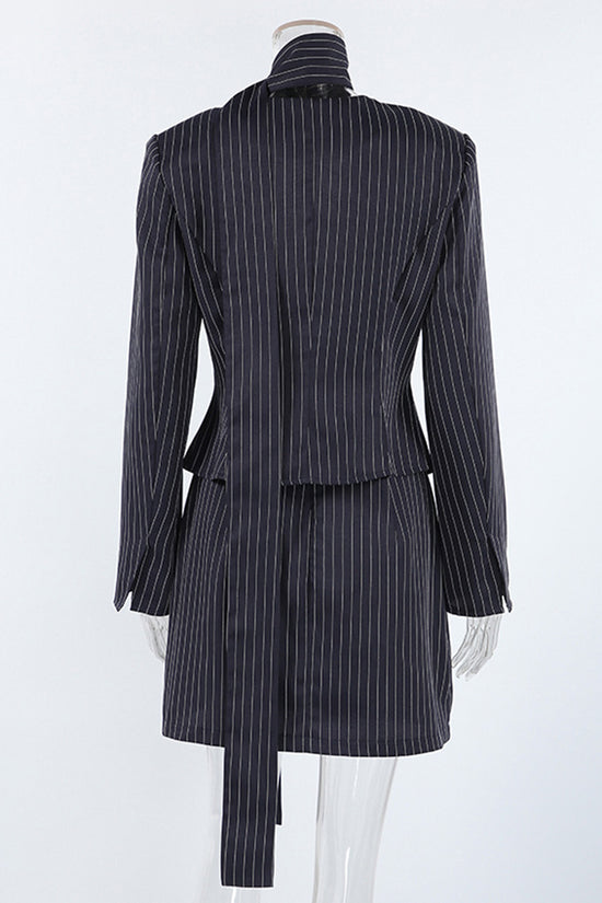 Chic Pinstripe Skirt Set
