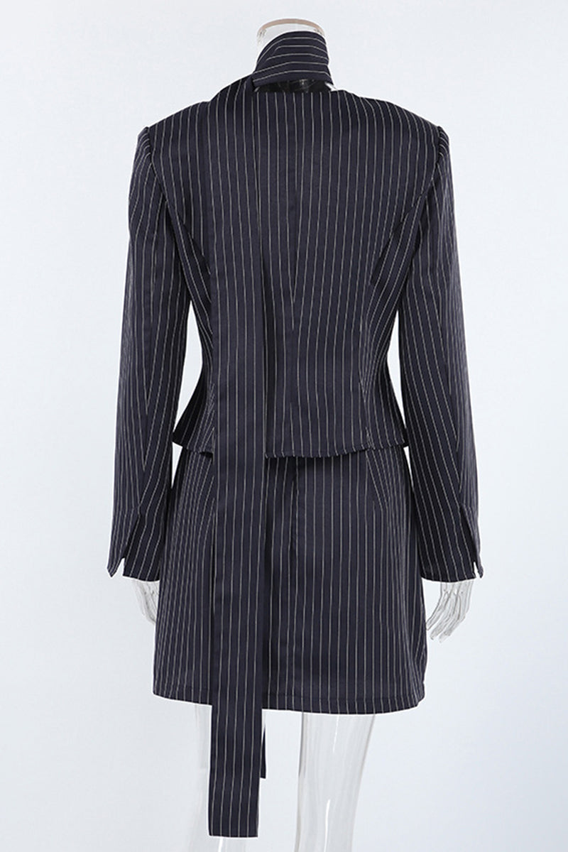 Chic Pinstripe Skirt Set