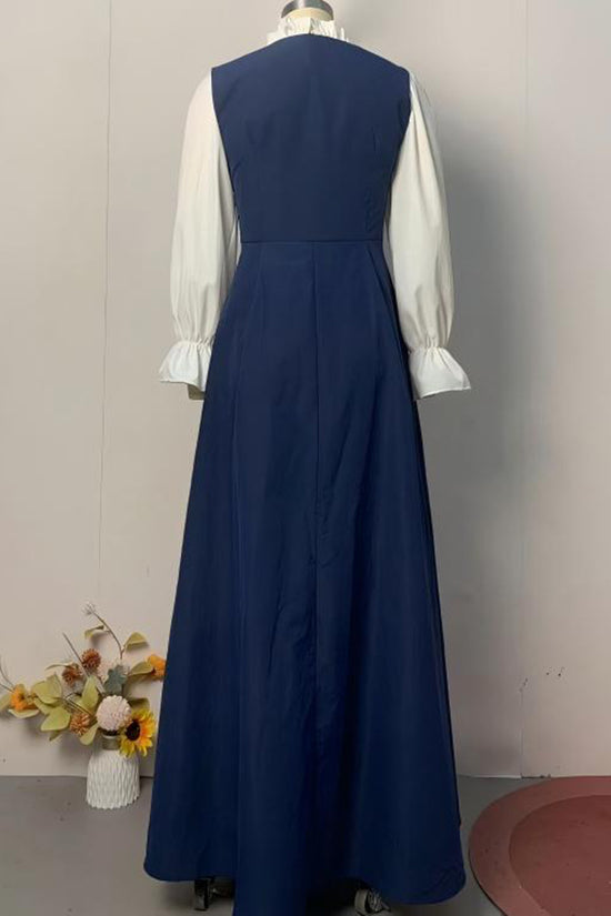 Shirt-Inspired Layered Button Dress