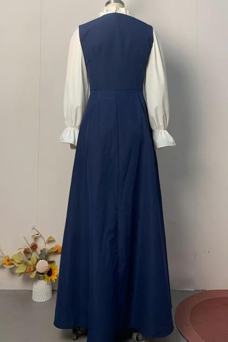 Shirt-Inspired Layered Button Dress