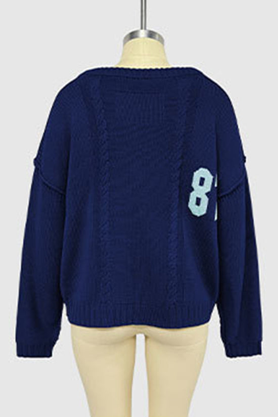 Oversized Number Knit Sweater