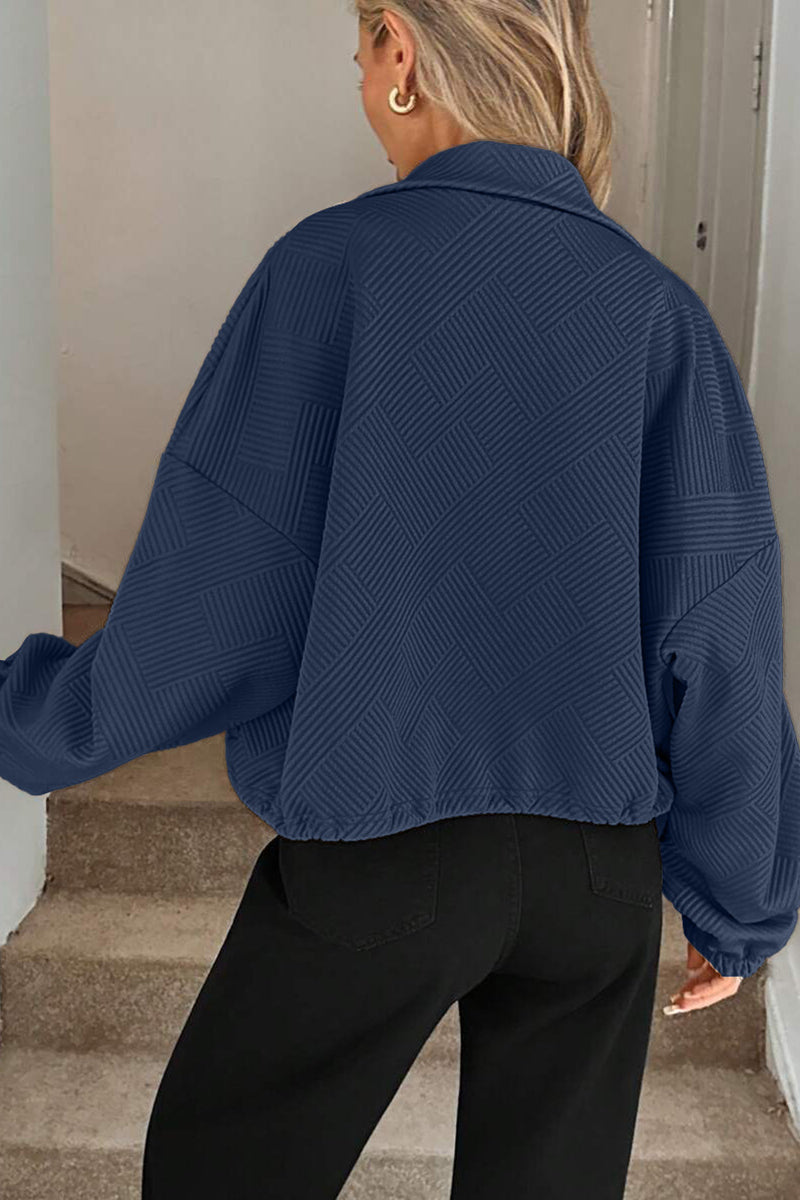 Chic Textured Zip-Up Jacket