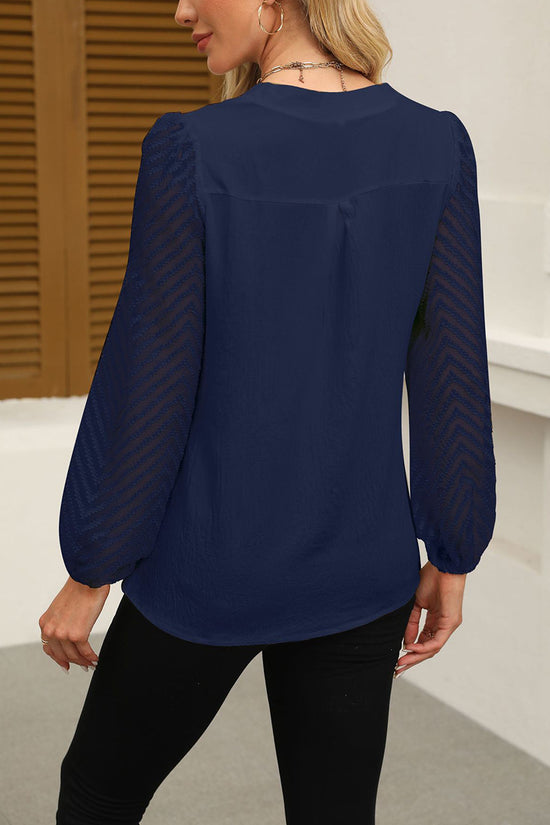 Elegant V-Neck Long Sleeve Blouse