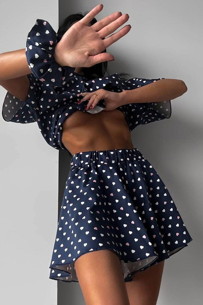 Heart Print Loungewear Set