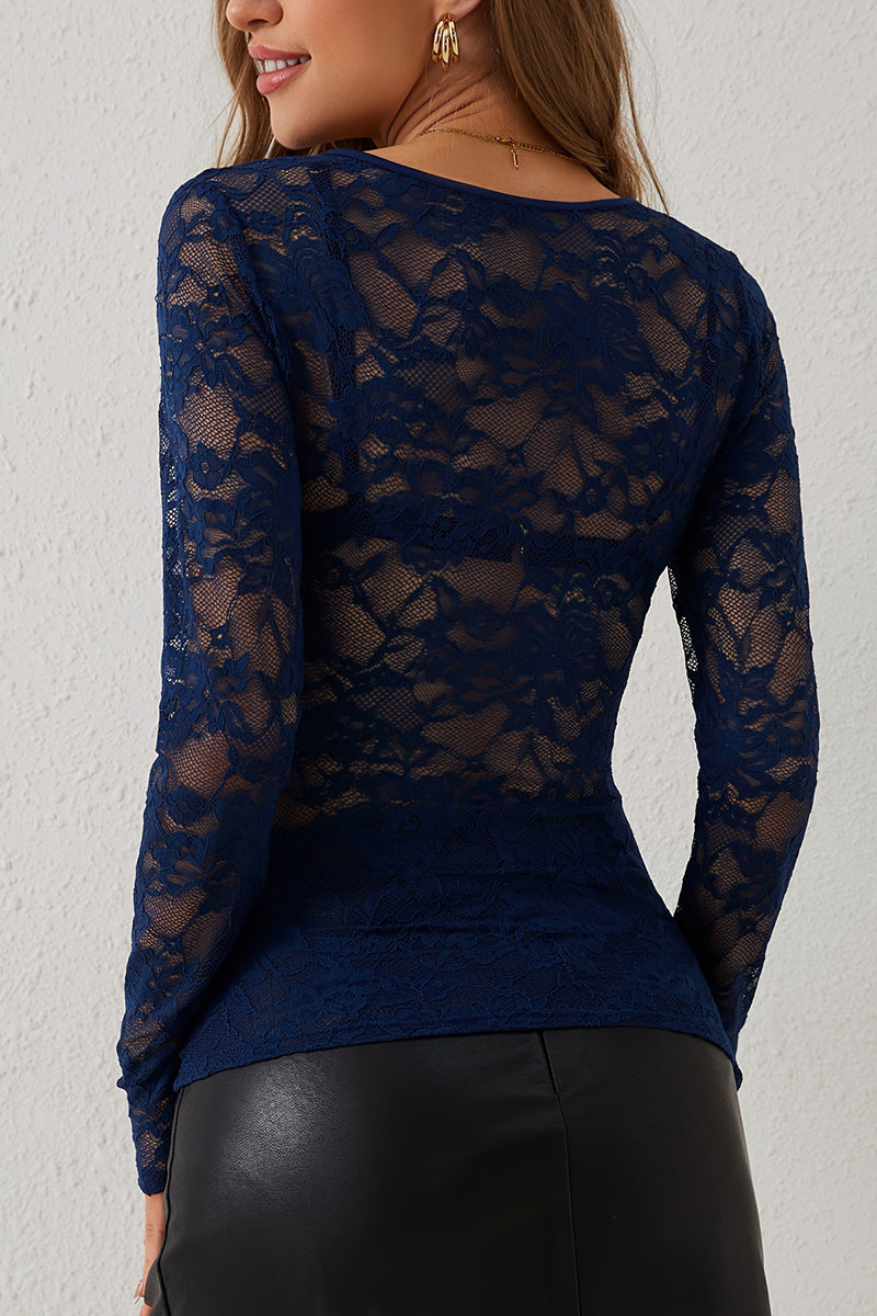 Elegant Lace Long Sleeve Top