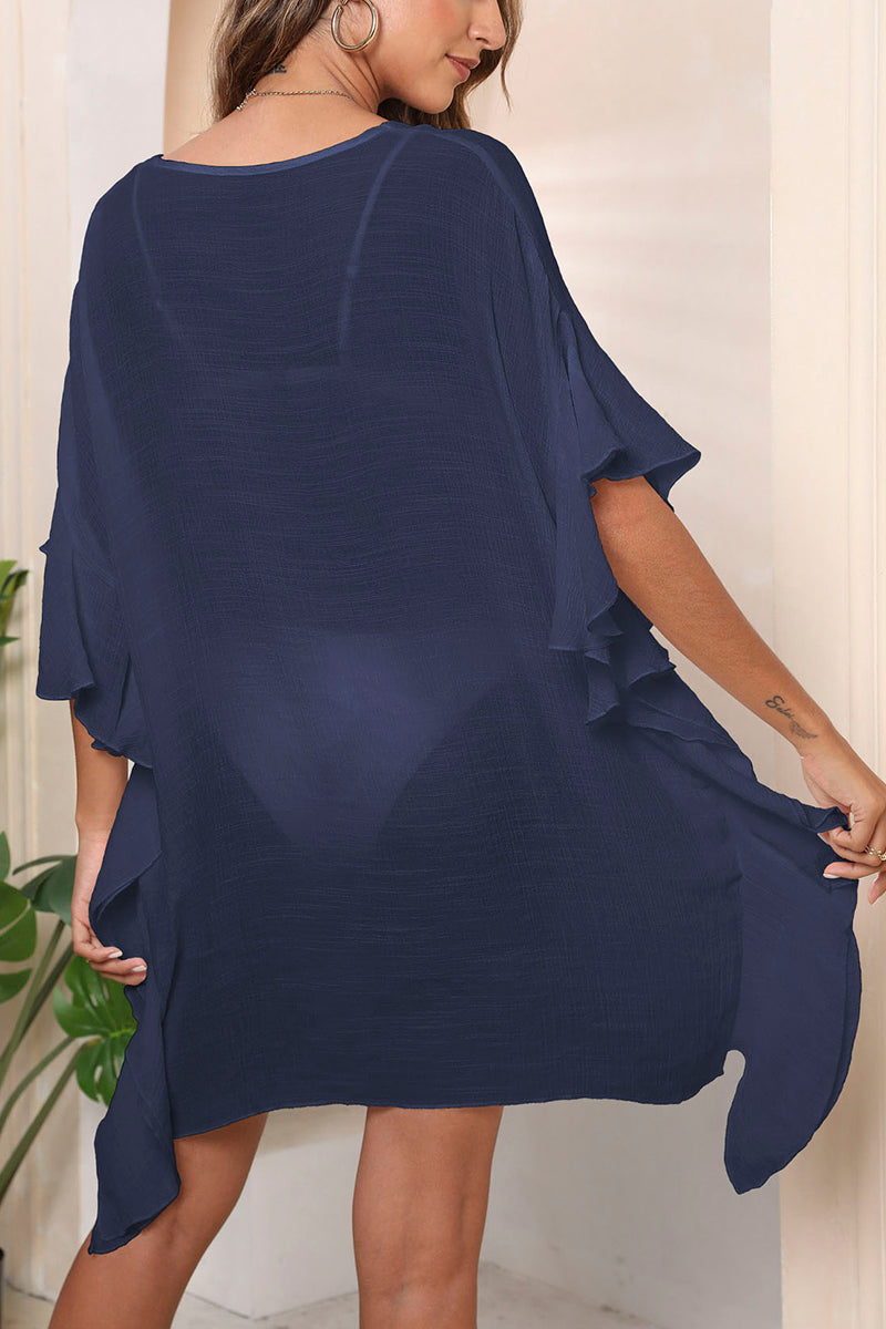 Floral Print Sheer Cover-Up