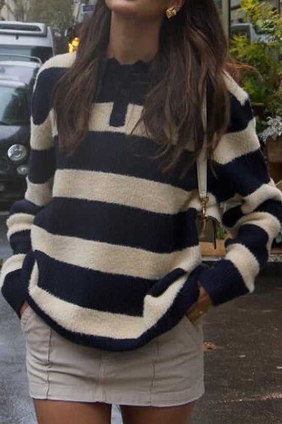 Striped Polo Sweater