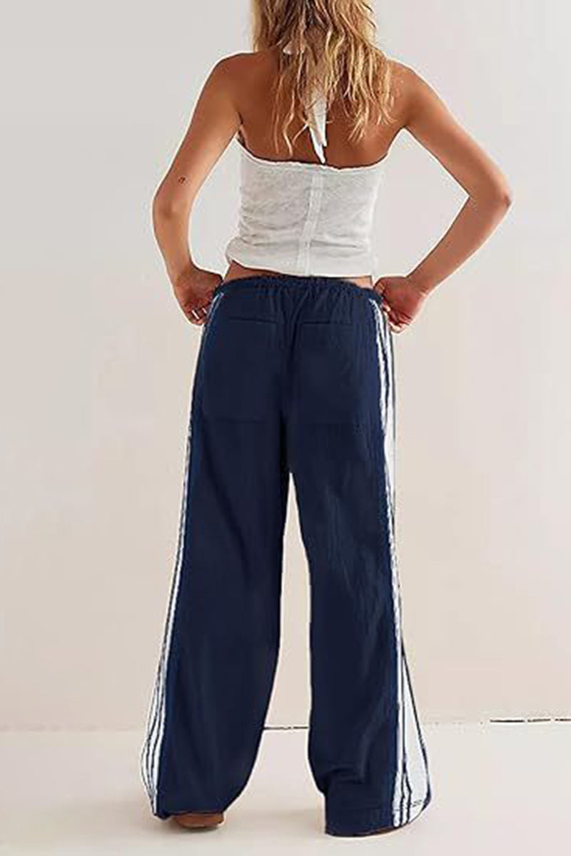 Striped Drawstring Jogger Pants