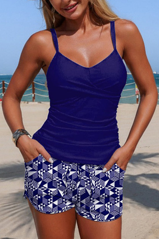 Striped Tankini with Matching Shorts