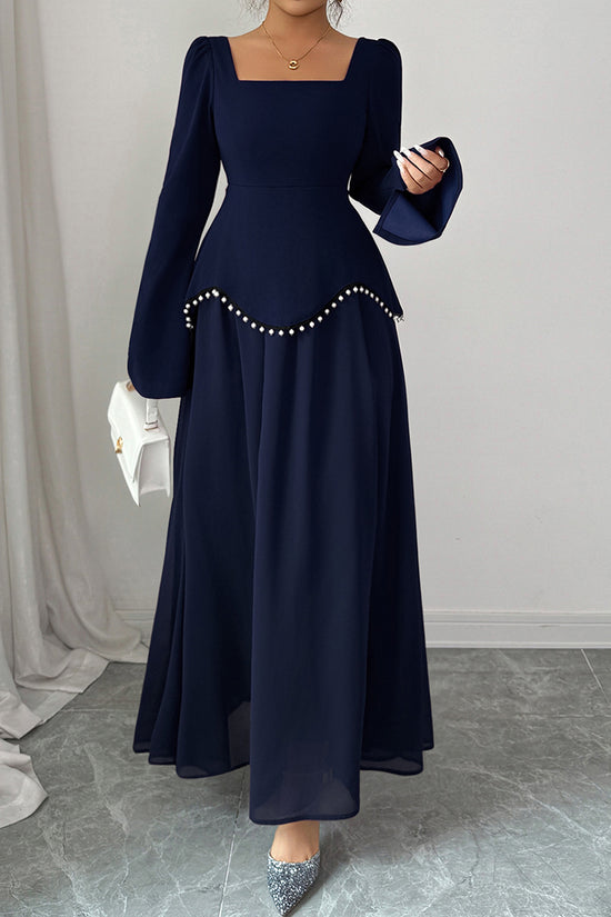 Elegant Square Neck Maxi Dress