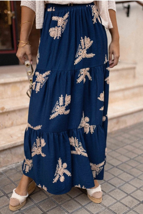 Bohemian Print Tiered Skirt