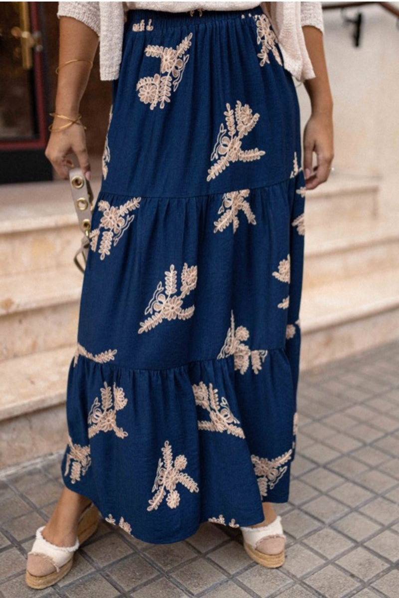 Bohemian Print Tiered Skirt