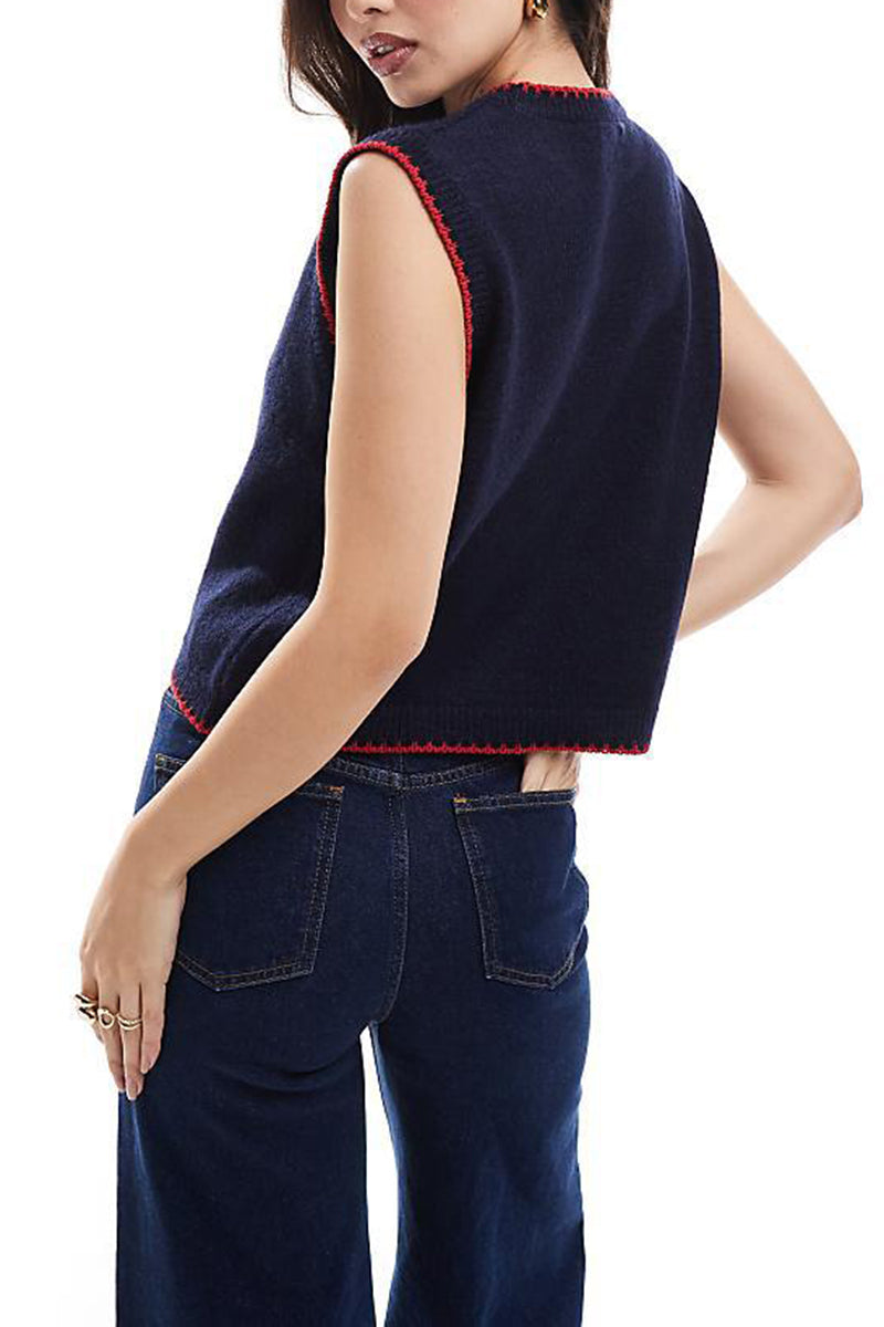 Lobster Graphic Sleeveless Sweater Vest
