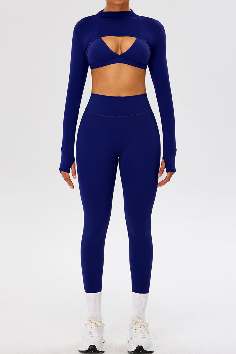 Cropped Long Sleeve Top and Leggings  Set