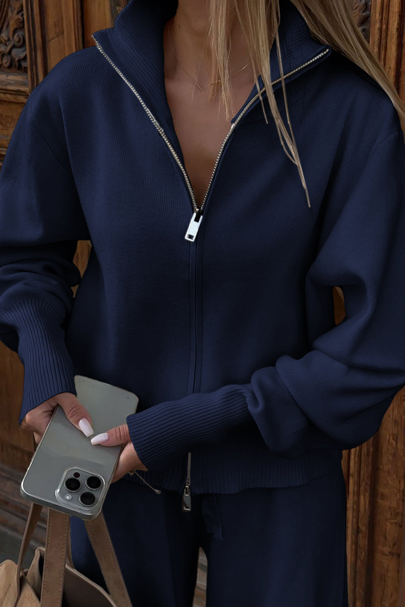 Relaxed Zip-Up Pants Set