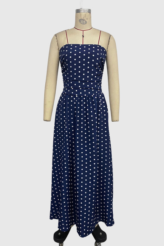 Polka Dot Strapless Maxi Dress