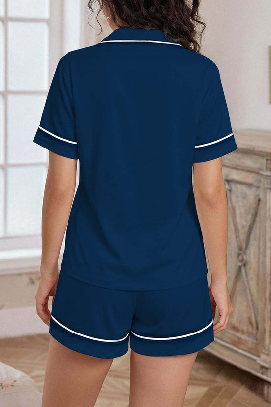 Heart Accent Short Sleeve Pajama Set