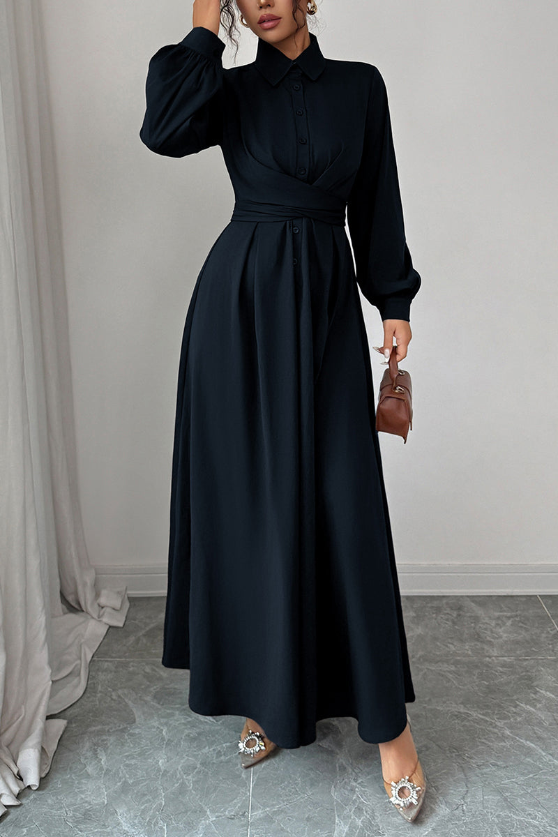 Elegant Long Sleeve Maxi Casual Dress