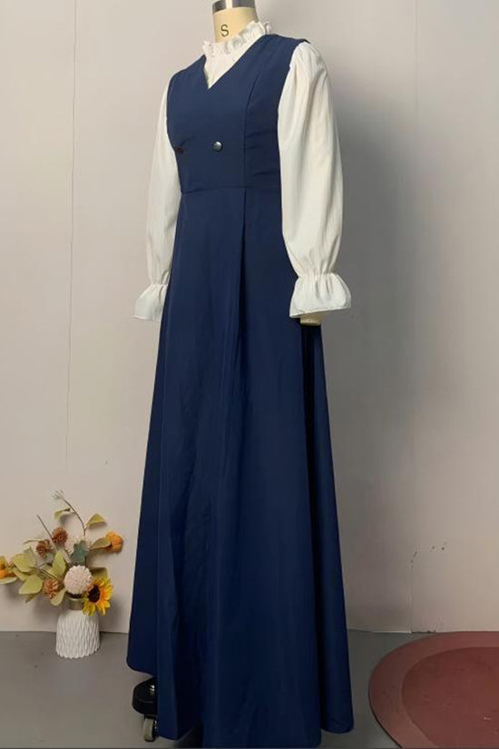 Shirt-Inspired Layered Button Dress
